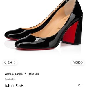 NIB Louboutin Glossy Patent Leather Chunky Heels